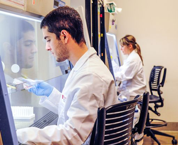 researchers in a lab